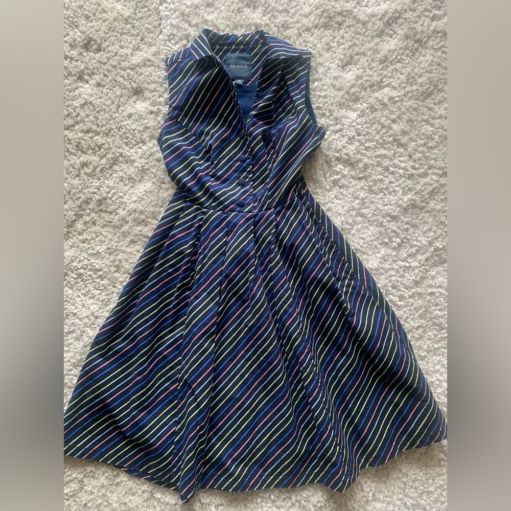 ModCloth retro 70s striped midi dress XS